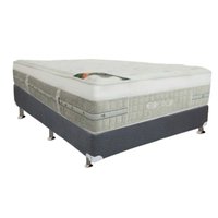 Cama Box Casal: Colchão Molas Castor Pocket Summer Winter + Base CRC Suede Cinza(138x188)