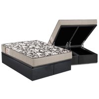 Cama Box Baú Queen: Colchão Espuma Ortobom D26 Physical Ultra Resistente Resistente+ Base CRC Suede Gray(158x198)