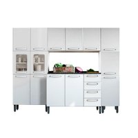 Cozinha Modulada Completa Evidence 4 Peças (1 Armário + 1 Balcão + 2 Paneleiros) C4P53 Branco - Bertolini