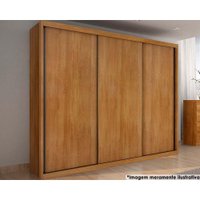 Guarda Roupas 3 Portas de Correr e 6 Gavetas Paradizzo Gold Freijo Cumaru - Novo Horizonte