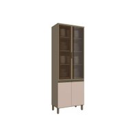Paneleiro de Cozinha Modulado Cristaleira Connect c/ 4 Portas (2 c/ Vidro) 71,5cm Duna/Cristal - Henn