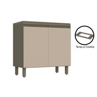 Balcão de Cozinha Modulado  Connect c/ 2 Portas c/Tampo p/ Cooktop Duna/Cristal - Henn