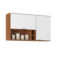 Armário Aéreo Cozinha Modulado Firenze Nicho 2 Portas 120cm Amendola/Branco - Demóbile