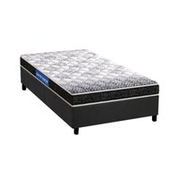 Cama Box Solteiro: Colchão Espuma Probel Guarda Costas Super Resistente + Base CRC Suede Gray(88x188)