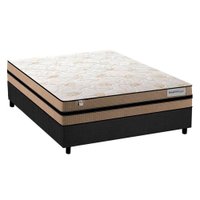 Cama Box Casal: Colchão Molas MasterPocket Ensacadas Plumatex   Smart Milano + Base CRC Suede Cinza(138x188)