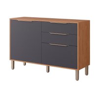 Balcão de Cozinha Divina c/2 Gavetas e 2 Portas c/Tampo 120 cm Freijo/Titanium - MGM