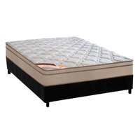 Cama Box Casal: Colchão Molas Ensacadas Castor Pocket Revolution Híbrido + Base CRC Suede Black(138x188)
