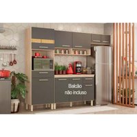 Kit de Cozinha Modulada 3 Peças Dama (2 Armários + 1 Paneleiro) CPT104 Avena/Grafito - Demóbile