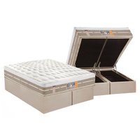 Cama Box Baú Queen: Colchão Molas Pocket Ensacadas Castor  Silver Star Air One Face + Base CRC Suede Clean(158x198)