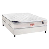 Cama Box Casal: Colchão Molas Pocket Ensacadas Castor  Viategel SLX + Base CRC Courano White(138x188)