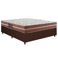 Cama Box Casal: Colchão Anatômico Herval D28/AG65 Bermont + Base CRC Courano Brown(138x188)