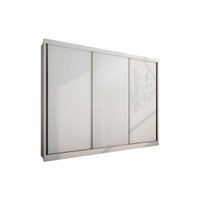 Guarda Roupas 3 Portas de Correr    e 8 Gavetas Natus Plus Branco - Novo Horizonte