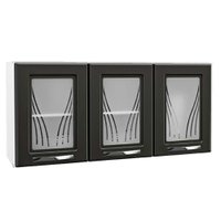 Armário de Cozinha Modulado  Star New c/ 3 Portas c/Vidro Branco/Preto - Telasul
