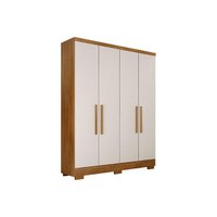 Guarda Roupa Solteiro 4 Portas e 2 Gavetas c/Pés Milly Freijo Cumaru c/ Fendi - Novo Horizonte
