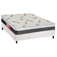 Cama Box Casal: Colchão Ortopédico Plumatex D28/EP Anatômico Falcon Ultra Firme + Base CRC Courano White(138x188)