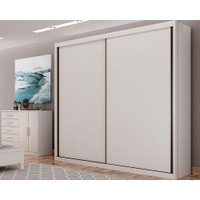 Guarda Roupas 2 Portas de Correr  e 4 Gavetas Bravo Branco - Novo Horizonte