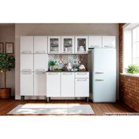 Cozinha Completa Evidence 4 Peças (2 Armários + 1 Balcão + 1 Paneleiro) C4P39 Branco - Bertolini