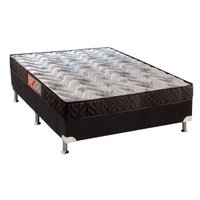 Cama Box Casal: Colchão Espuma Paropas D23 Pasquale + Base Unviersal Suede Black CRC(138x188)