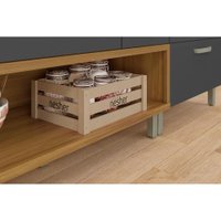 Kit de Cozinha Modulada 4 Peças Princesa  (1 Armário + 2 Balcões + 1 Paneleiro) C4P16 Freijo/Grafite - Nesher