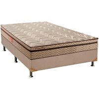Cama Box Casal: Colchão Molas Paropas MasterPocket Ensacadas Marcelly Ibiza + Base CRC Suede Bege(138x188)