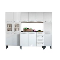 Cozinha Modulada Completa Evidence 4 Peças (1 Armário + 1 Balcão + 2 Paneleiros) C4P43 Branco - Bertolini