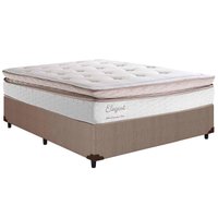 Cama Box Casal: Colchão Molas Ensacadas Herval MasterPocket Elegant + Base CRC Courano Clean(138x188)