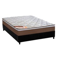 Cama Box Casal: Colchão Molas Castor Pocket Revolution + Base CRC Suede Black(138x188)
