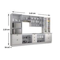 Kit de Cozinha Completa 8 Peças Americana (2 Armários + 2 Balcões + 2 Paneleiros + 2 Complementos) C8P02 Branco - Henn