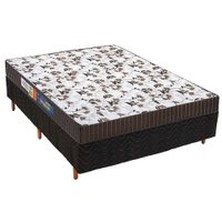 Cama Box Casal: Colchão Espuma D33 Polar Pérola + Base CRC Fantasy Black(138x188)