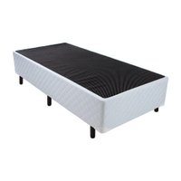 Cama Box Base Universal Solteiro Tecido White (88x188x24) - Luckspuma