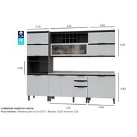 Kit de Cozinha Modulada 5 Peças Hibisco  (2 Armários + 2 Balcões + 1 Paneleiro) C5P43 Aveiro/Grafite - Telasul