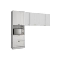 Cozinha Compacta Americana 3 Peças (2 Armários + 1 Paneleiro) CPT08 Branco - Henn