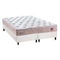 Cama Box Queen: Colchão Molas Ensacadas Plumatex MasterPocket Miami + Base CRC Courano White(158x198)