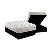 Cama Box Baú Queen: Colchão Molas Anjos MasterPocket Ensacadas Impressione + Base CRC Suede Black(158x198)