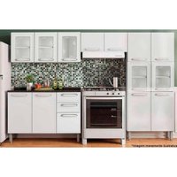 Kit de Cozinha Modulada 4 Peças Evidence  (2 Armários + 1 Balcão + 1 Paneleiro) C4P56 Branco - Bertolini