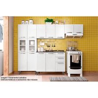 Cozinha Modulada Completa Múltipla 4 Peças (2 Armários + 1 Balcão + 1 Paneleiro) C4P86 Branco - Bertolini