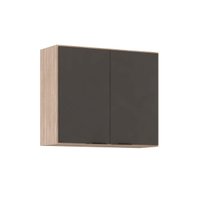 Armário Aéreo Cozinha Modulado Firenze 2 Portas 80cm Avena/Grafito - Demóbile
