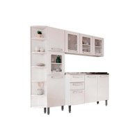 Kit de Cozinha Modulada 4 Peças Evidence  (1 Armário + 1 Balcão + 1 Paneleiro + 1 Complemento) C4P47 Branco - Bertolini