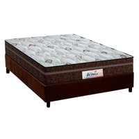 Cama Box Casal: Colchão Molas Probel MasterPocket Ensacadas ProDormir Miami + Base CRC Suede Marrom(138x188)