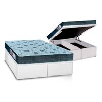 Cama Box Baú Queen: Colchão Ortopédico Orthoflex D45 / EP Cecina + Base CRC Courano White(158x198)