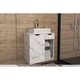 Bancada de Banheiro Suspenso BN3605 1 Porta 1 Gaveta cor Mármore Branco - Tecno Mobili
