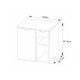 Bancada de Banheiro Suspenso BN3605 1 Porta 1 Gaveta cor Mármore Branco - Tecno Mobili