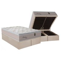 Cama Box Baú Queen: Colchão Molas Ensacadas Orthoflex MasterPocket Pleasure + Base CRC Suede Clean(158x198)