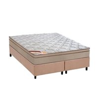 Cama Box Queen: Colchão Molas Bonnel Castor Revolution + Base CRC Suede Clean(158x198)