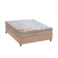 Cama Box Casal: Colchão Molas Bonnel Castor Revolution + Base CRC Suede Clean(138x188)