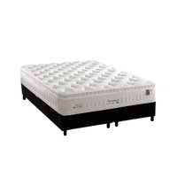 Cama Box King: Colchão Molas Anjos MasterPocket Ensacadas Impressione + Base CRC Suede Black(193x203)