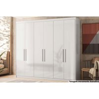 Guarda Roupa 6 Portas 2 Gavetas Venice Branco - Demóbile