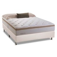 Cama Box Casal: Colchão Molas Herval Bonnel Inspiracion + Base CRC Courano Branco(138x188)