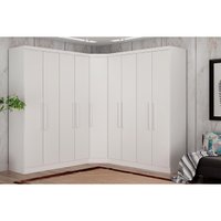 Quarto Modulado Rizon 3 Peças (2 Guarda Roupas + 1 Closet) QC210 Branco