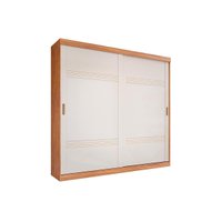 Guarda Roupas 2 Portas de Correr e 4 Gavetas Blumenau Cinamomo/Off White - Panan